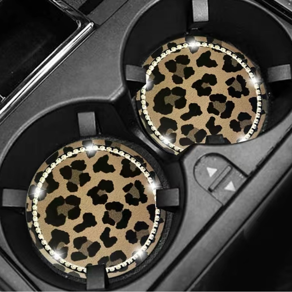 NWT Leopard Bling Car Coasters